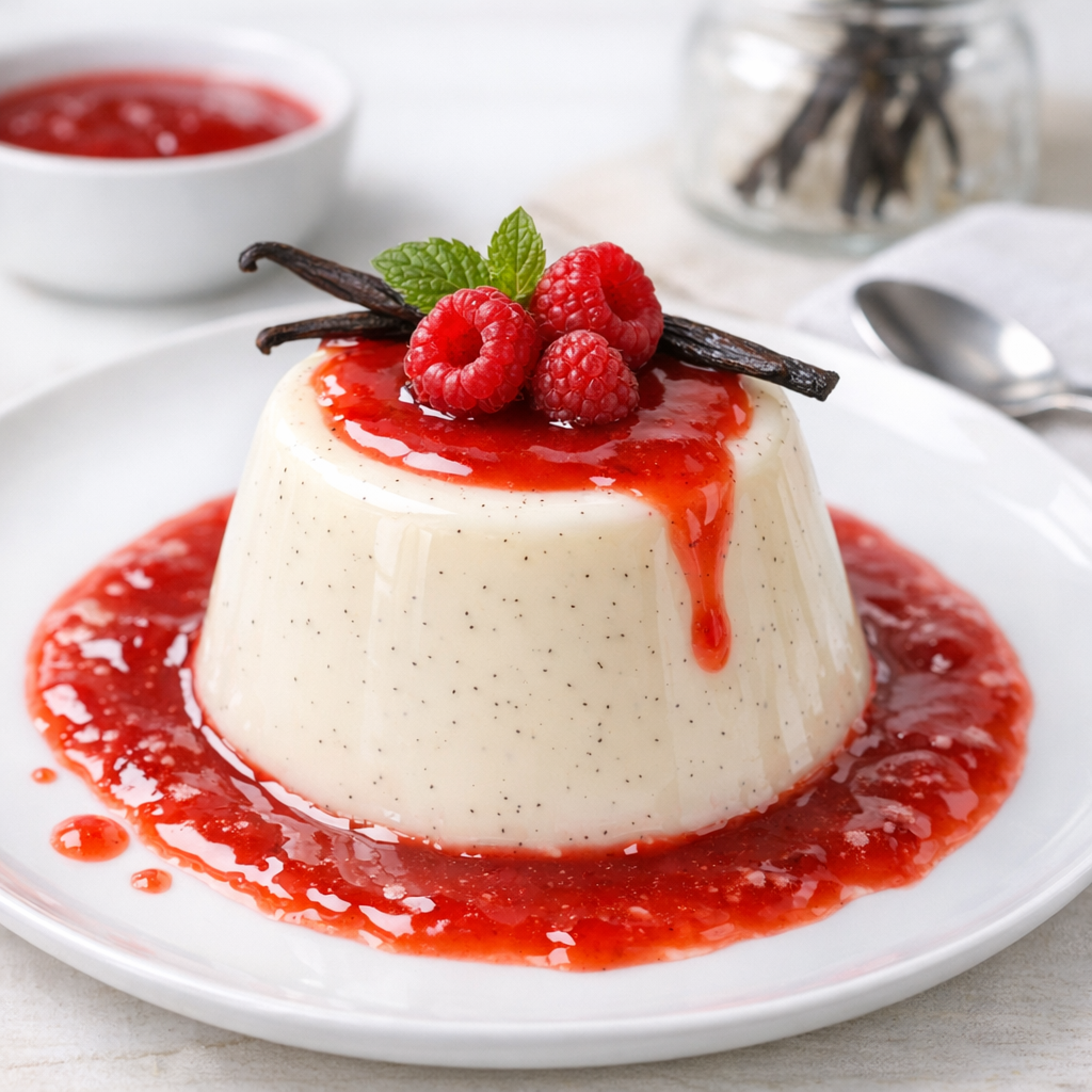 Panna cotta vanille-coulis